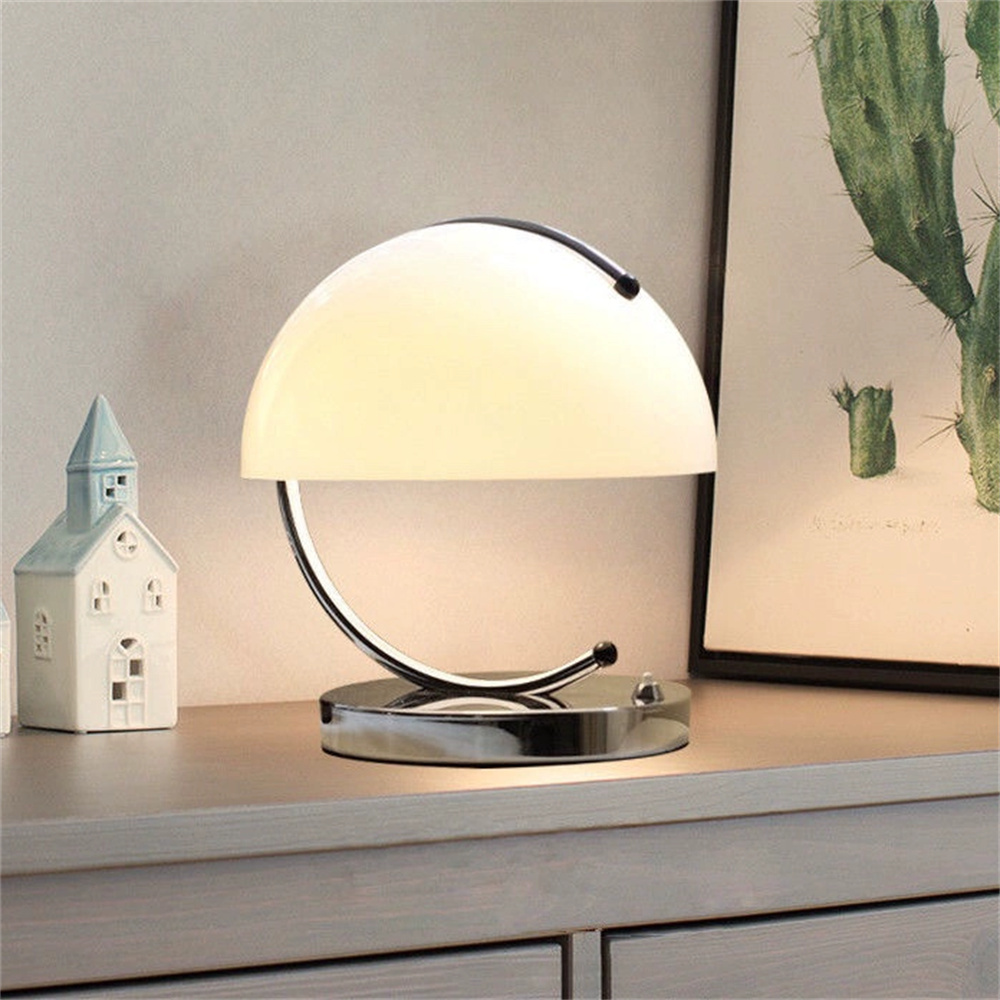 Macron Cute Creative Glass Table Lamp Original Design Bauhaus Mushroom Desk Lights Bedroom Bedside Atmosphere Decorative Lamp