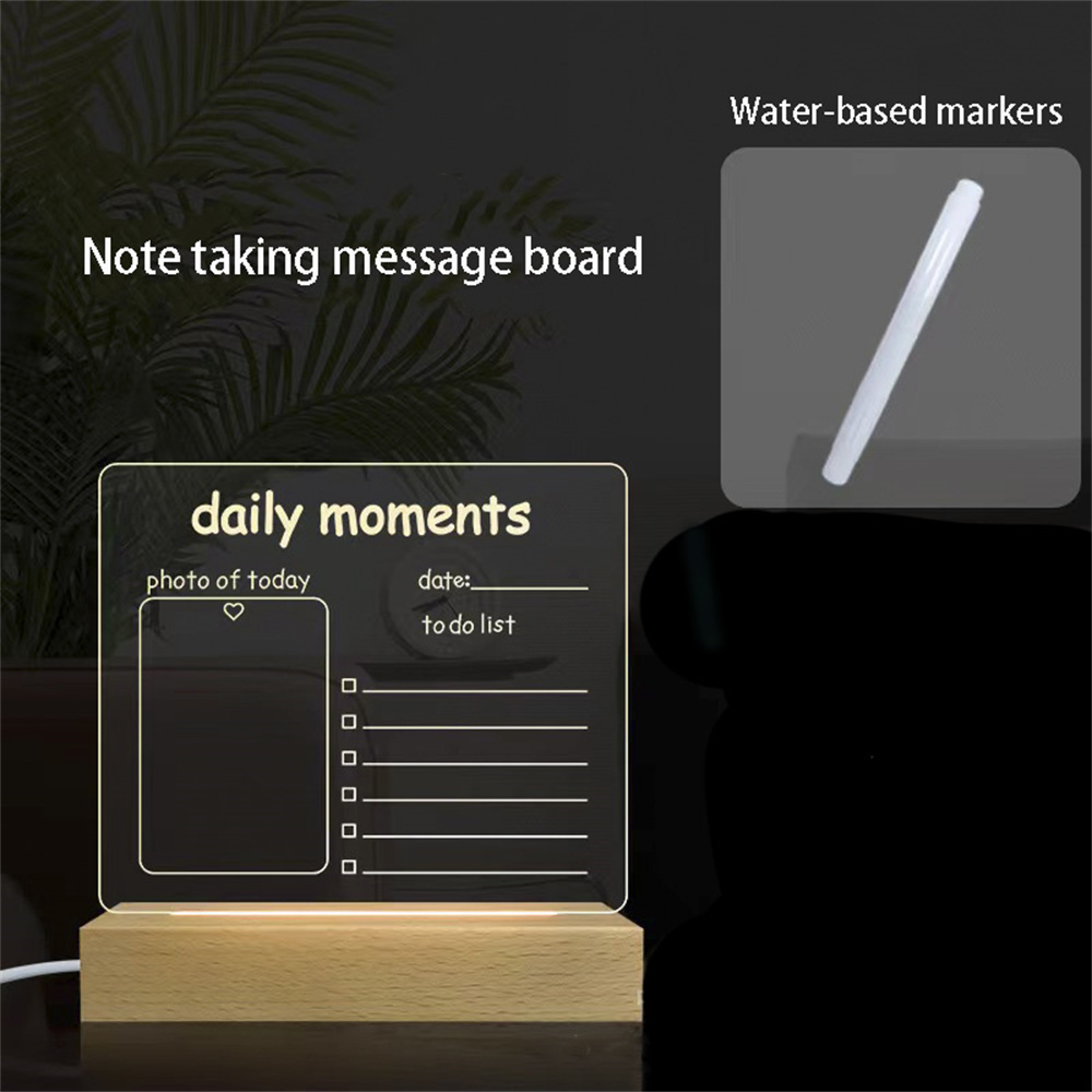 Creative Led Night Light Note Board Rewritable Message Board With Warm Soft Light Usb Power Night Lamp Holiday Gift For Children