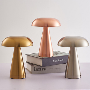 Retro Bar Table Lamp Mushroom Table Lamp LED Touch Sensor Desktop Night Light Rechargeable Reading Lamp for Restaurant Bar