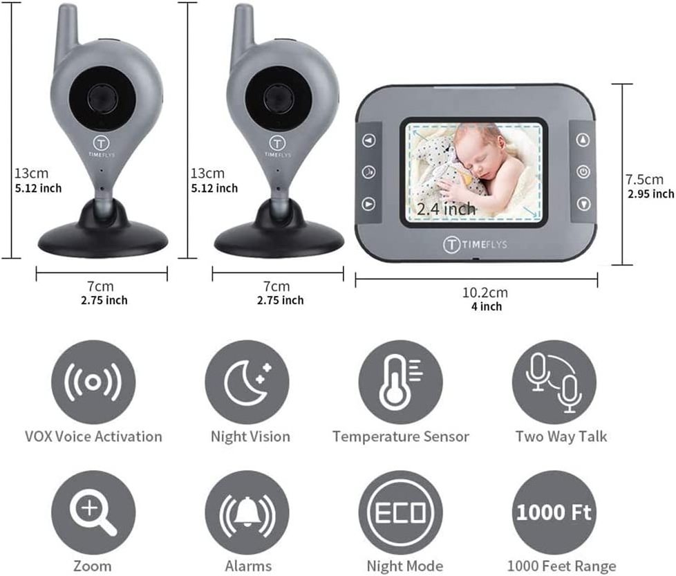 Amazon Hot Selling Wireless Lullaby Temperature Monitoring 2 Way Audio Indoor Security Video Baby Monitor With Camera And Audio