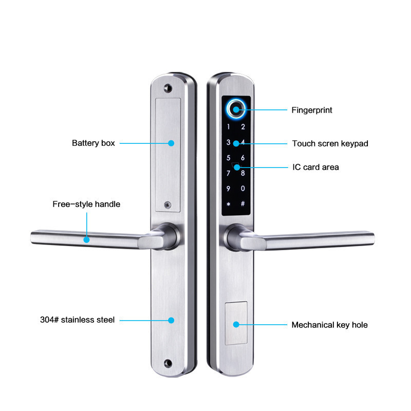 Electric Lock Intelligent Tuya TTlock Front Door Smart Home TT Lock With Key Wifi Touch Keypad