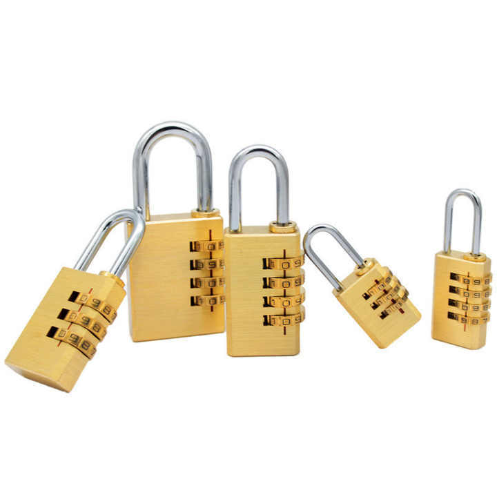 High Quality Luggage 4 Digit Small Brass Padlock Luggage 4 Digit Small Brass Padlock