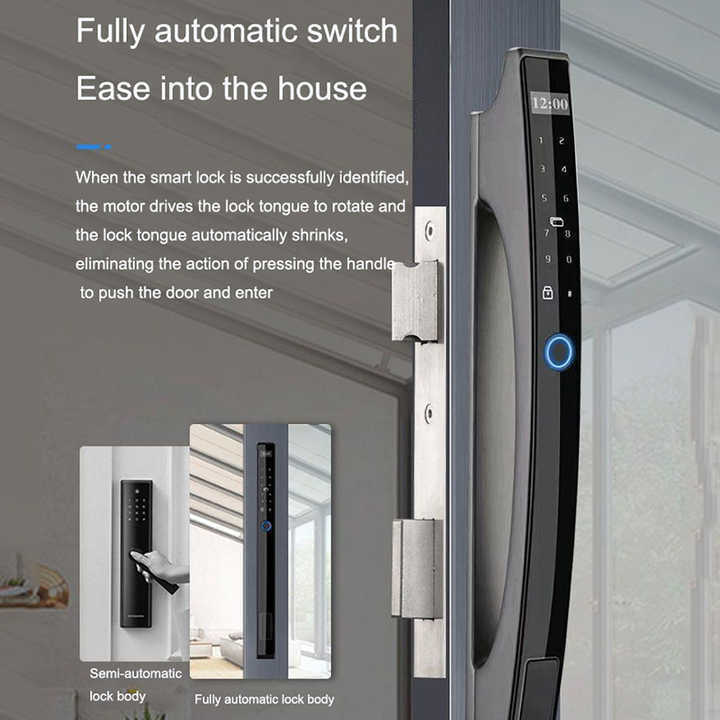 Luxury Wholesale Fully Automatic Waterproof Outdoor Tuya Wifi App Smart Sliding Door Lock Fingerprint Electronic Lock