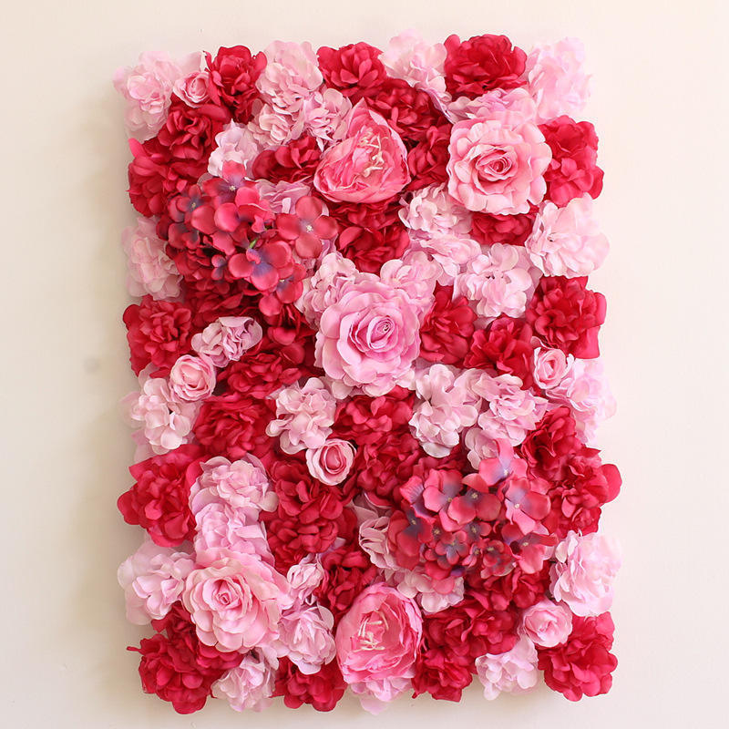 Cloth Base Flower Backdrop Wedding Decor Flower Panel Wall Decoration Custom Floral Roses Peonies Artificial Flowers Wall