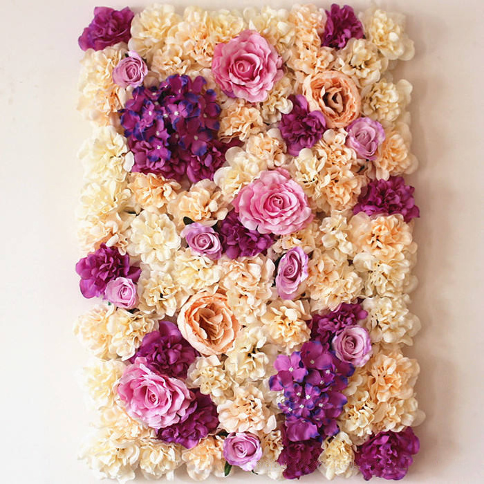 Cloth Base Flower Backdrop Wedding Decor Flower Panel Wall Decoration Custom Floral Roses Peonies Artificial Flowers Wall