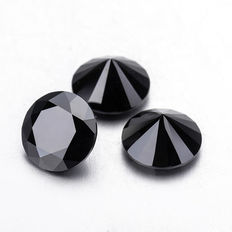 Wholesale synthetic black moissanite diamond 1carat 6.5mm loose moissanite