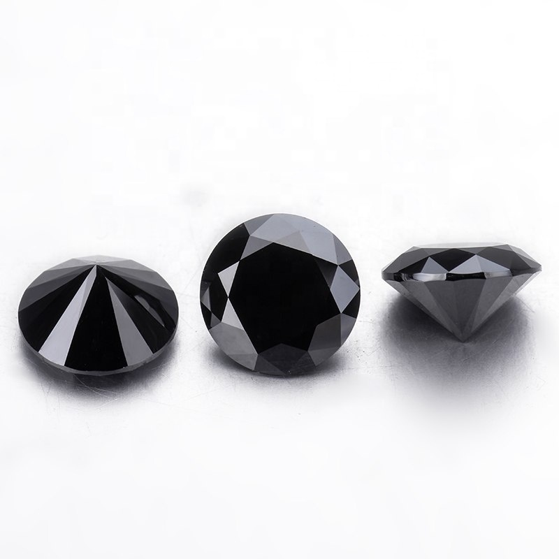 Wholesale synthetic black moissanite diamond 1carat 6.5mm loose moissanite