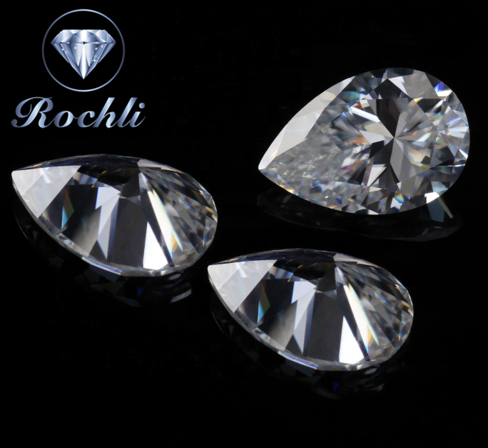 High quality pear cut moissanite 1carat diamond stones DE color 8*5mm white synthetic moissanite diamond