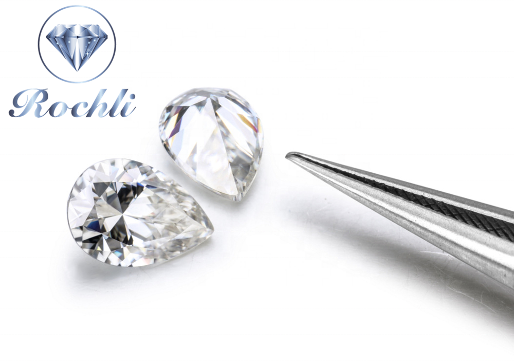 High quality pear cut moissanite 1carat diamond stones DE color 8*5mm white synthetic moissanite diamond