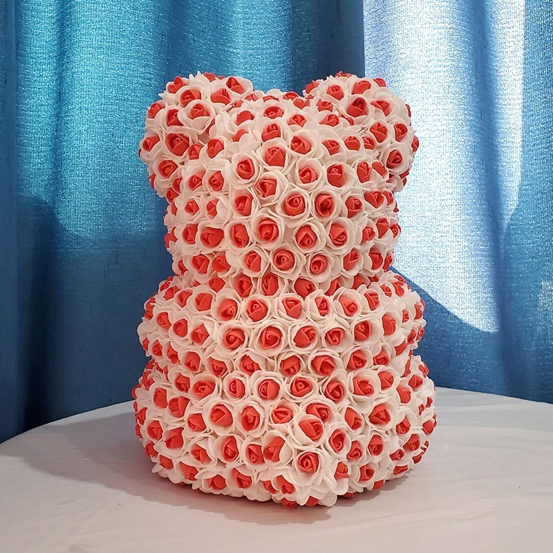 Artificial Flower Small Styrofoam Red Tedy Floral Foam Pe 40Cm Osos De Rosas Flores Gift Teddy Rose Bear With Box