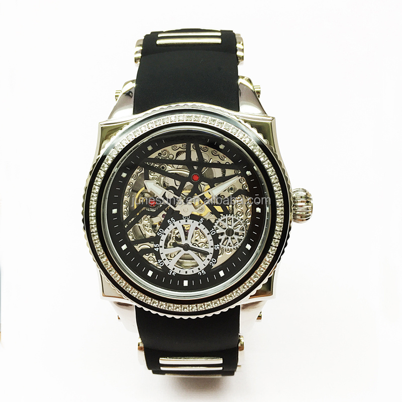 Customize Fashion Waterproof Watches Black Sport Mechanical Watches For Men