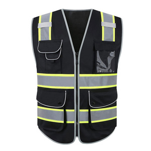 High Quality Multi Pockets Hi Vis Vest Customized Reflective Vest Night Safety Construction Road Work Safety Vest