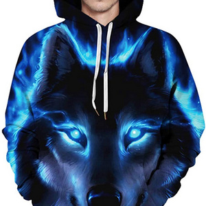 2022 3d Print Pullover Hoodies New Arrival Custom Sublimation Wolf Pattern Sweatshirt Streetwear Printing Hoodie