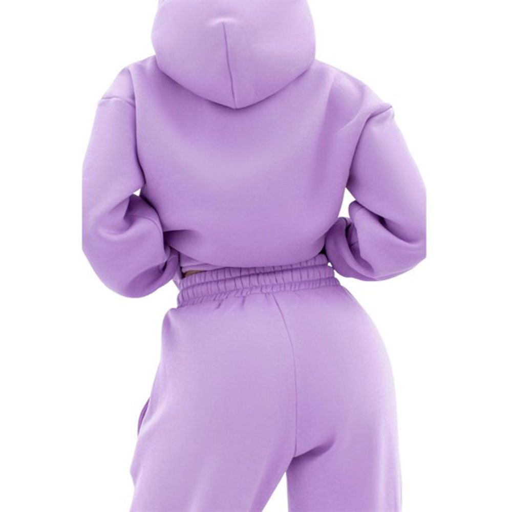 Cotton polyester casual custom 2 piece set purple pullover sweatpants unisex sweatsuit outfits hoodies jogger set tracksuits