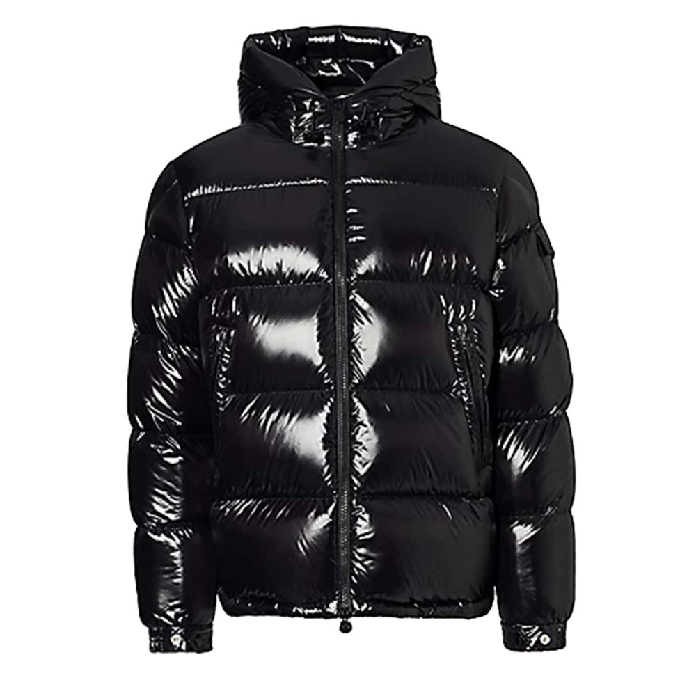 Down Coat Men's Bright Face Trend Hooded Short Thick Winter Bomber Shiny Puffer Men's Jacket stand up color black