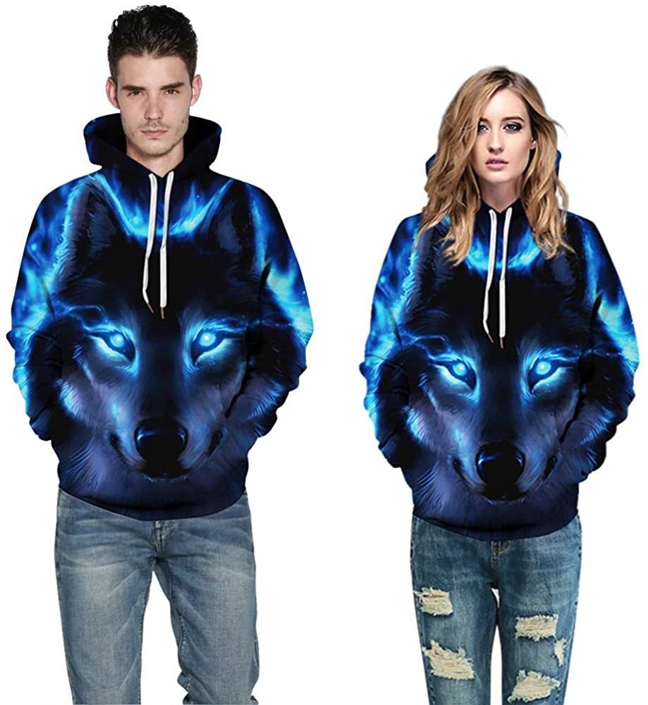 2022 3d Print Pullover Hoodies New Arrival Custom Sublimation Wolf Pattern Sweatshirt Streetwear Printing Hoodie