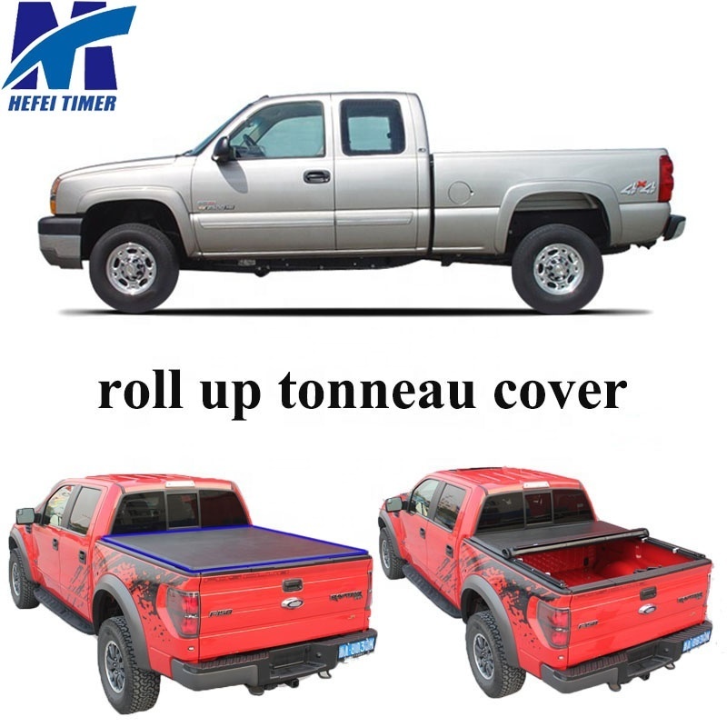 Wholesale High quality 4*4 pickup soft roll up truck bed slide topper tonneau cover for gmc sierra dodge ram 2500 accessories