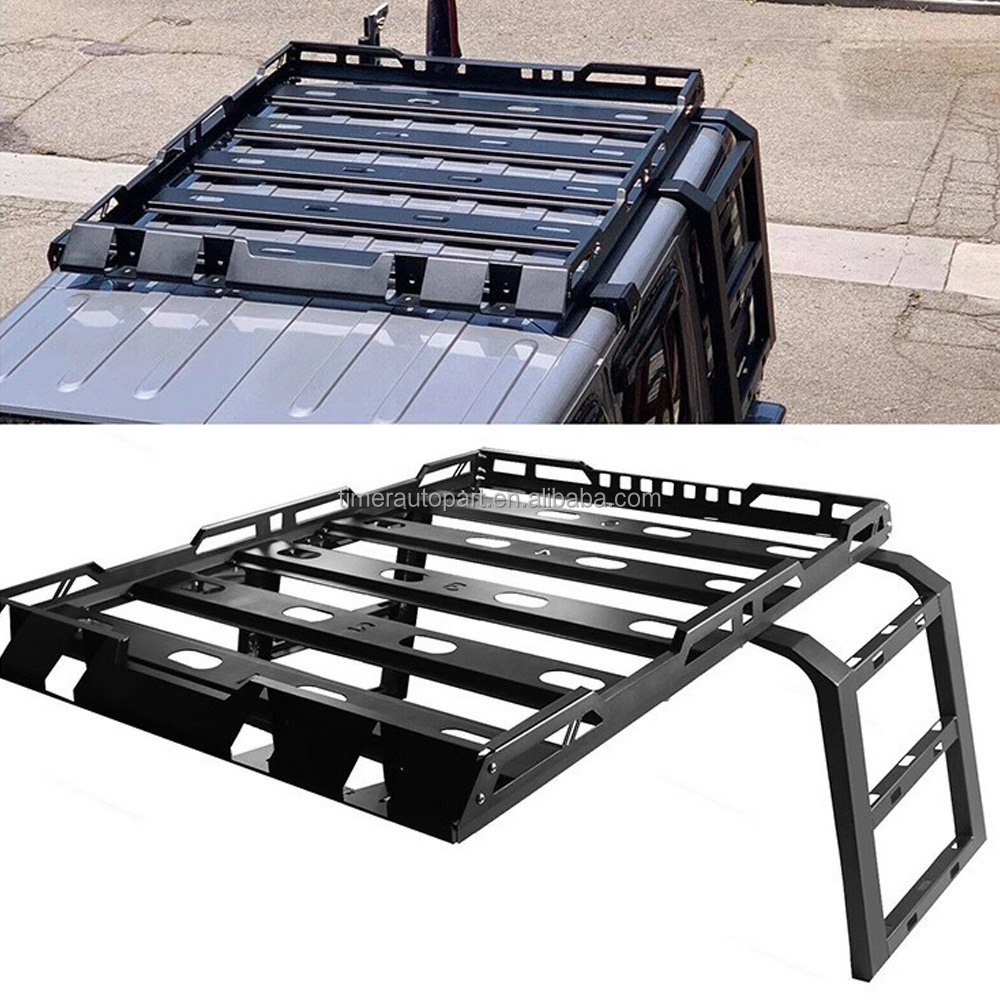 Customized Aluminium Flat Heavy-Duty Overland Car Storage Luggage Top Bar Camper Shell Roof Rack Box For Jeep Wrangle Jk