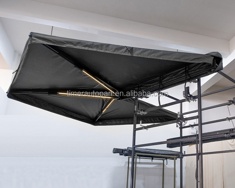 Outdoor Shade Canopy Camping Awning Sail Shade Canopy Outdoor Roof Top Waterproof Canopy With LED Light