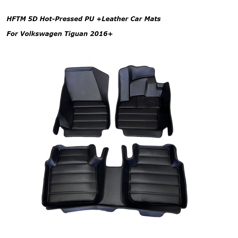 HFTM Original decorative Car Mat Hot Pressed PU+Leather Car floor Mats For Volkswagen Tiguan 2016+ cheap Accessories Car Mat