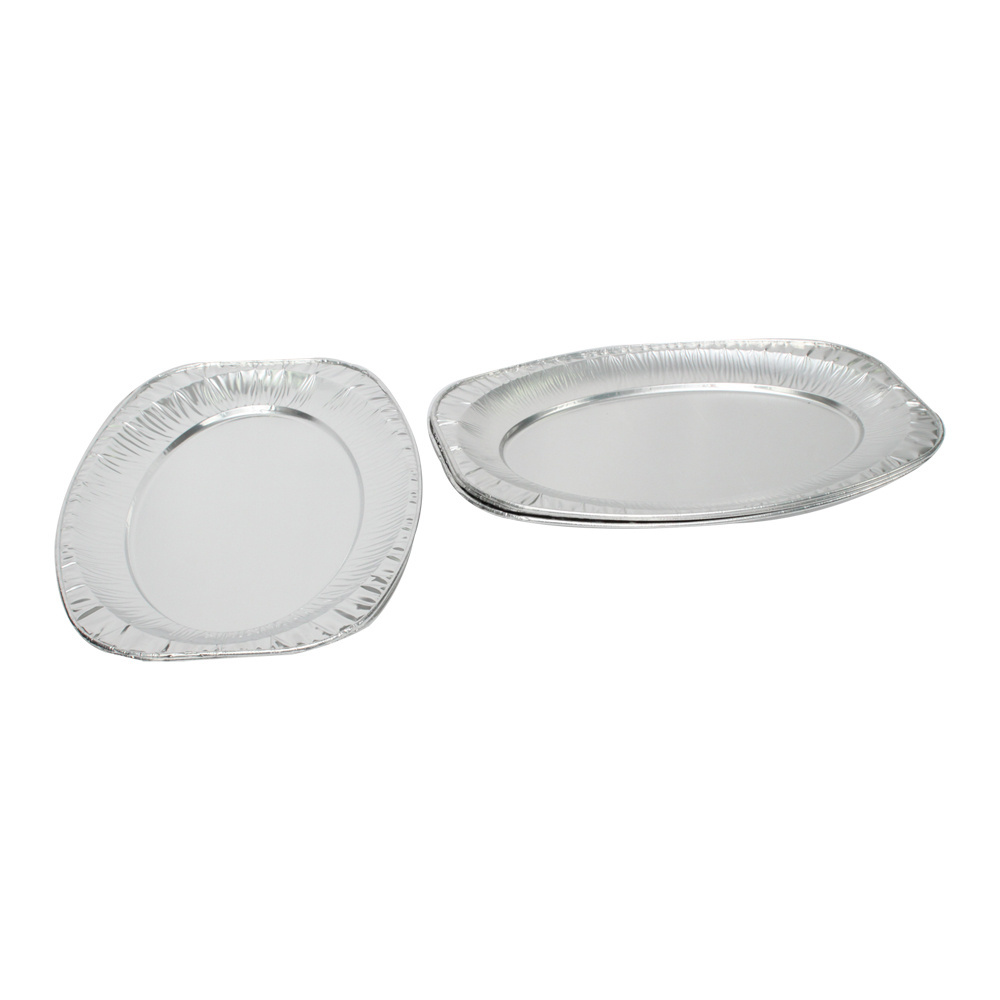 1700ml Shallow Aluminium Foil Platters Disposable Carryout Grill Pan Heavy Duty Oval Aluminum Foil Containers