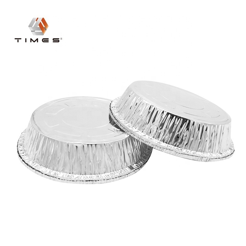 8'' Pan Recyclable Disposable Customized  For Catering Aluminum Pie Pan Round With Lid Foil Container Baking Trays