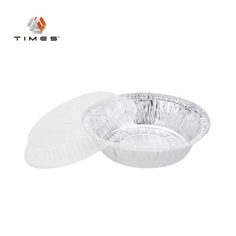 8'' Pan Recyclable Disposable Customized  For Catering Aluminum Pie Pan Round With Lid Foil Container Baking Trays