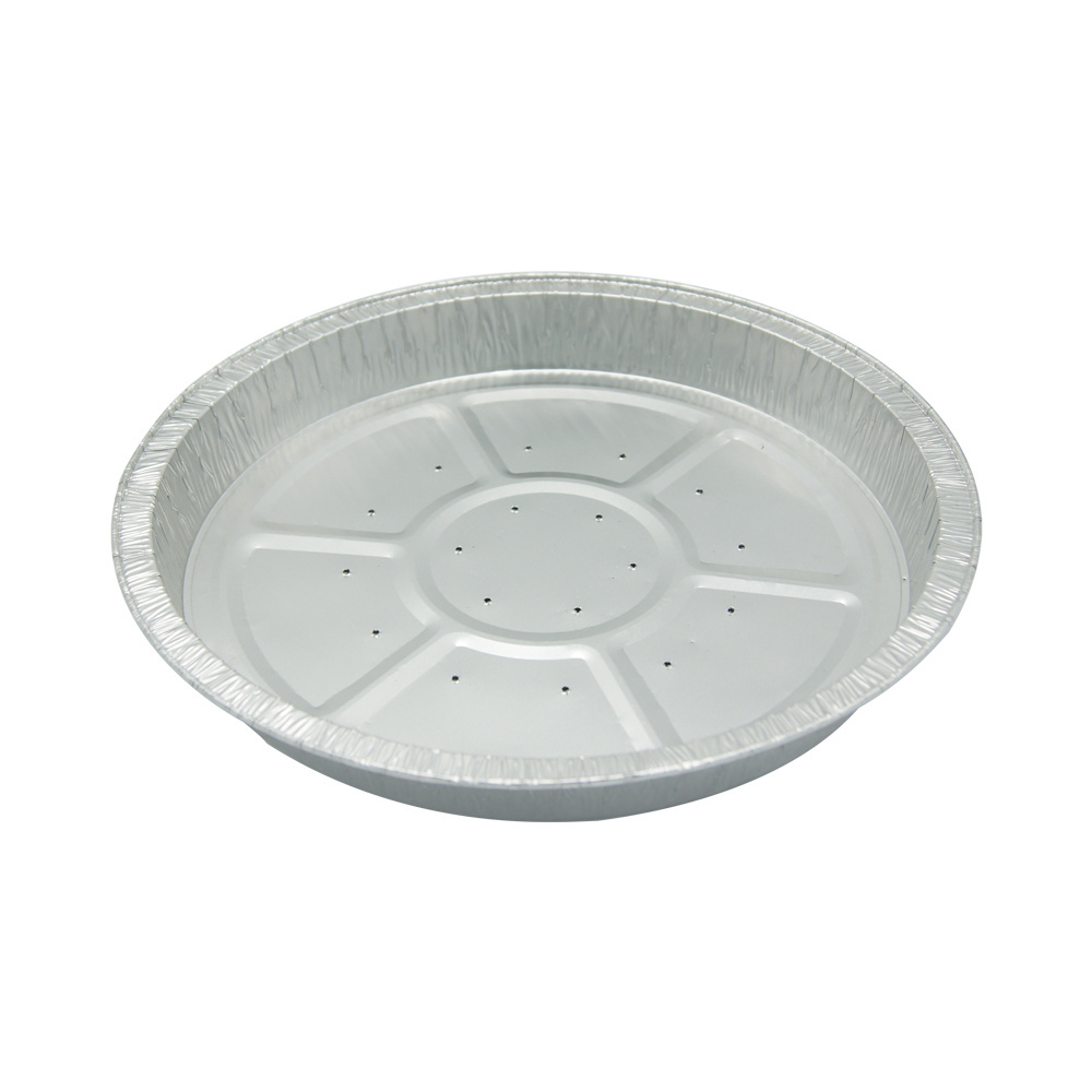 Disposable Baking Cake Plates Round Food Packing Aluminium Foil Container 750 ml with Lid