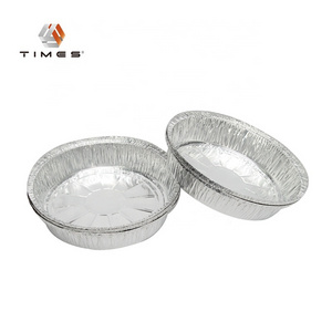 8'' Pan Recyclable Disposable Customized  For Catering Aluminum Pie Pan Round With Lid Foil Container Baking Trays