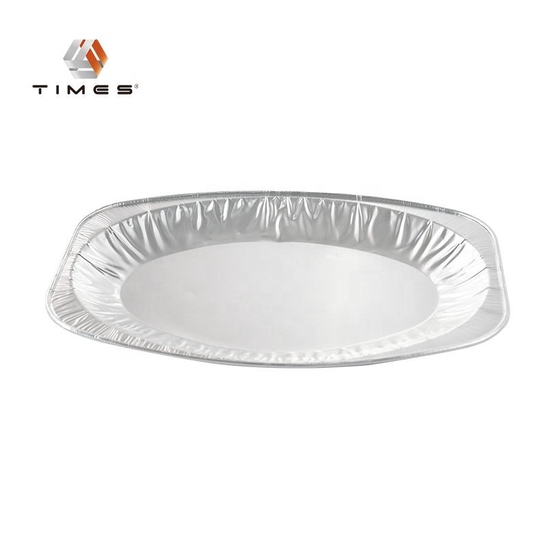 Recyclable 1100ml Disposable Aluminium Foil  Platter Oval  Fish pan/Turkey Tray Grilling Roasting BBQ Tray