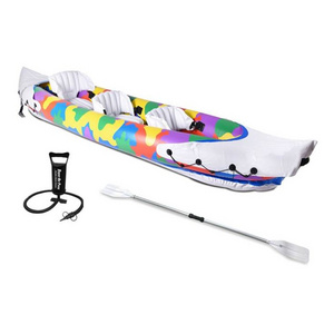 P&D Plastic Double Inflatable Fishing Kayak Inflatable Canoe/Kayak For 3 Person Using