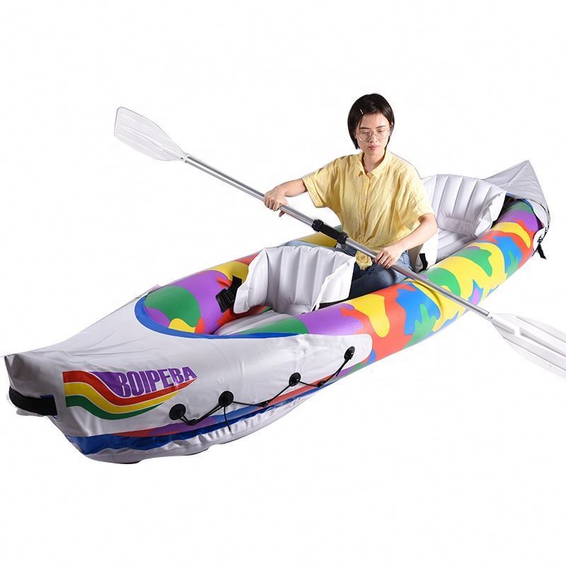 P&D Plastic Double Inflatable Fishing Kayak Inflatable Canoe/Kayak For 3 Person Using