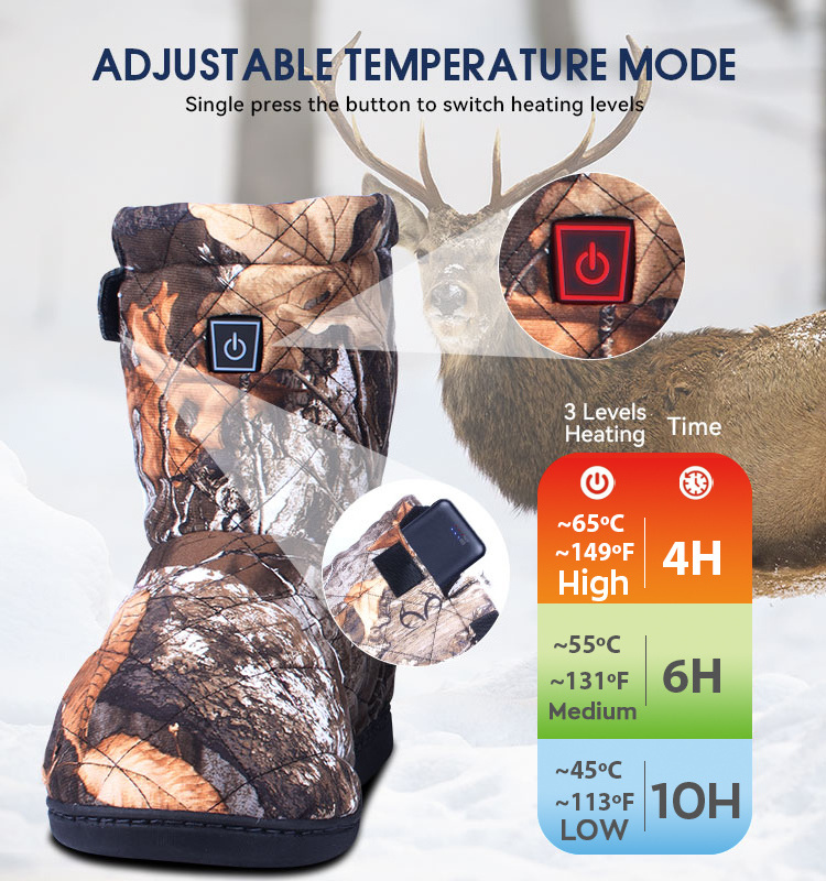 Winter Fashion Men Women Hiking Boots Battery Electric Heated Shoes with Temperature Regulating System Keep Feet Warm