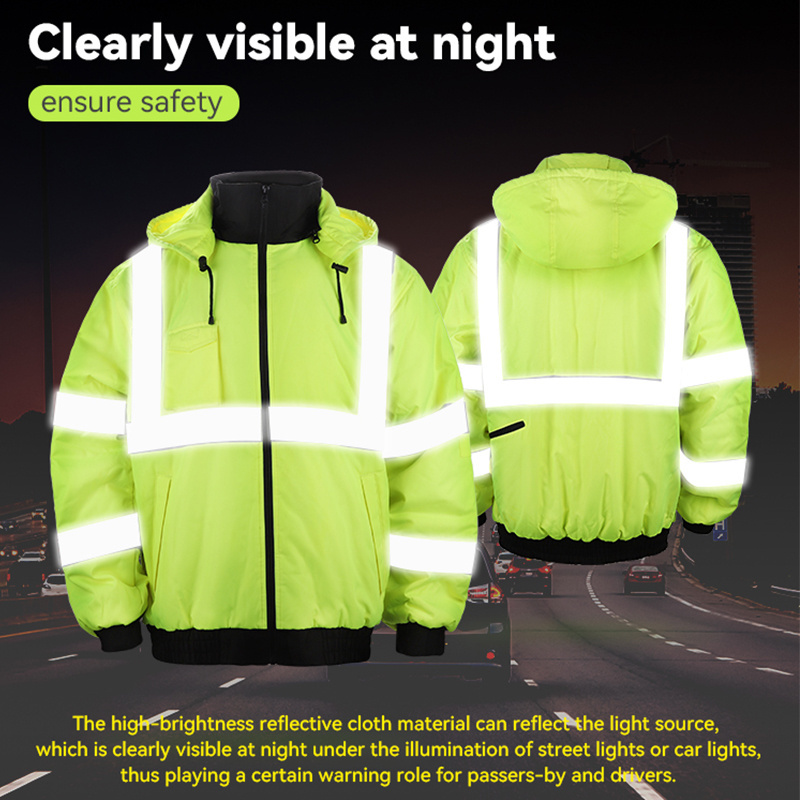 Waterproof Heating Thermal Power Battery Electric Heated Construction Work Jacket For Winter Mens Women Reflective Heated Jacket