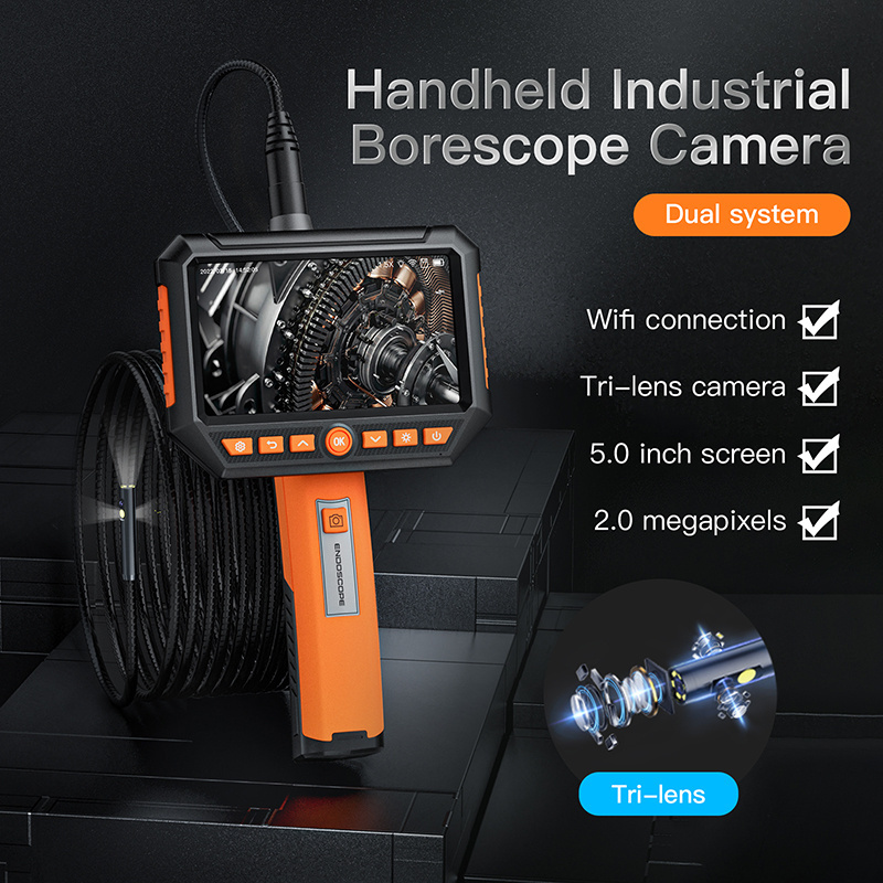 Inskam Handheld 2022 New Arrived 5002 2MP Articulating Borescope Industrial Camera 3 m Car Engine Inspection Camera Borescope