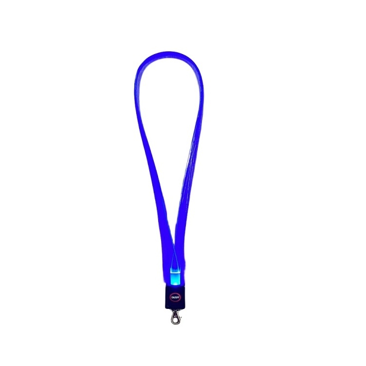 Hot Selling Color Changeable Led Flash Fashion Fiber Optic Light Guide Lanyard