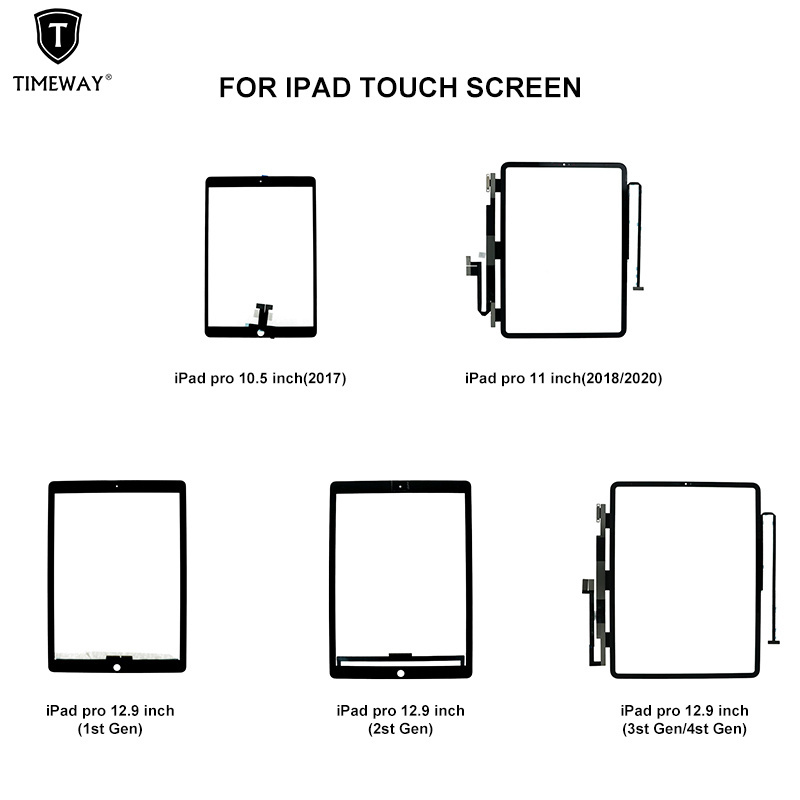 Wholesale Touch Screen for iPad 2 3 4 5 6 7 Air 2 3 Mini 2 3 4 5 Pro 12.9'' 11'' 10.5'' 9.7'' Front Glass Digitizer Replacement