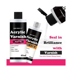 Timesrui 60ML Acrylic Varnish Sealer Non-Yellowing Non Toxic High Gloss Finish Suitable For Pro Artists, Hobby Painters Craft