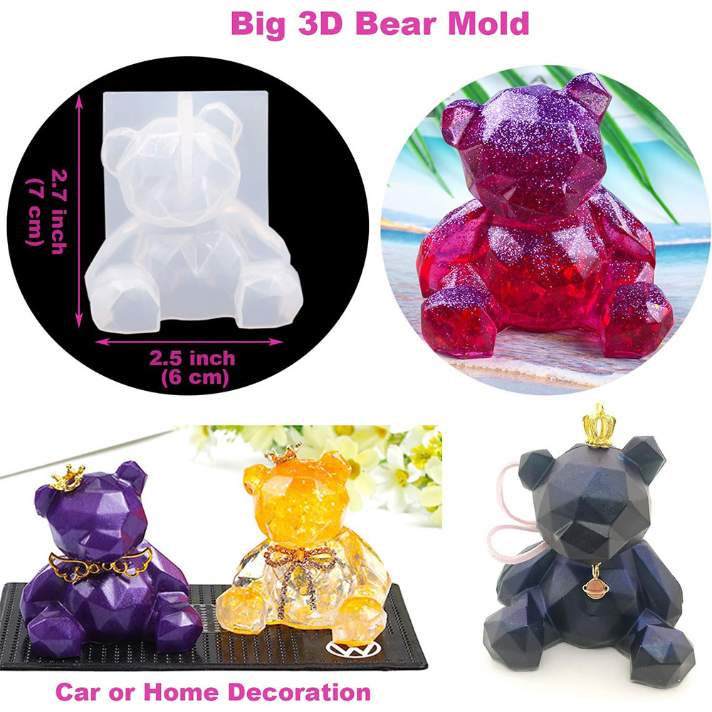 Timesrui DIY Crystal Resin Tool Set Jewelry Bear Silicone Molds, And Accessories Kit, Resin Beginners Friendly