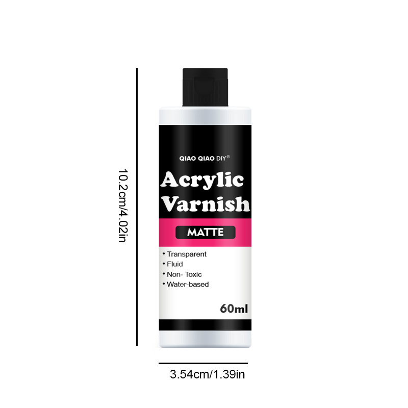 Timesrui 60ML Acrylic Varnish Sealer Non-Yellowing Non Toxic High Gloss Finish Suitable For Pro Artists, Hobby Painters Craft