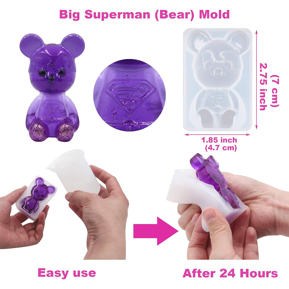 Timesrui DIY Crystal Resin Tool Set Jewelry Bear Silicone Molds, And Accessories Kit, Resin Beginners Friendly