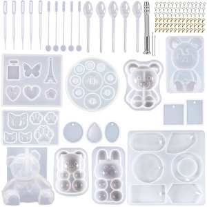 Timesrui DIY Crystal Resin Tool Set Jewelry Bear Silicone Molds, And Accessories Kit, Resin Beginners Friendly