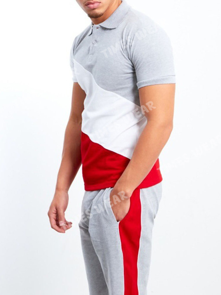 High Quality Pocket European Color Block Shorts Set Summer Men's Outfit Short Tracksuit