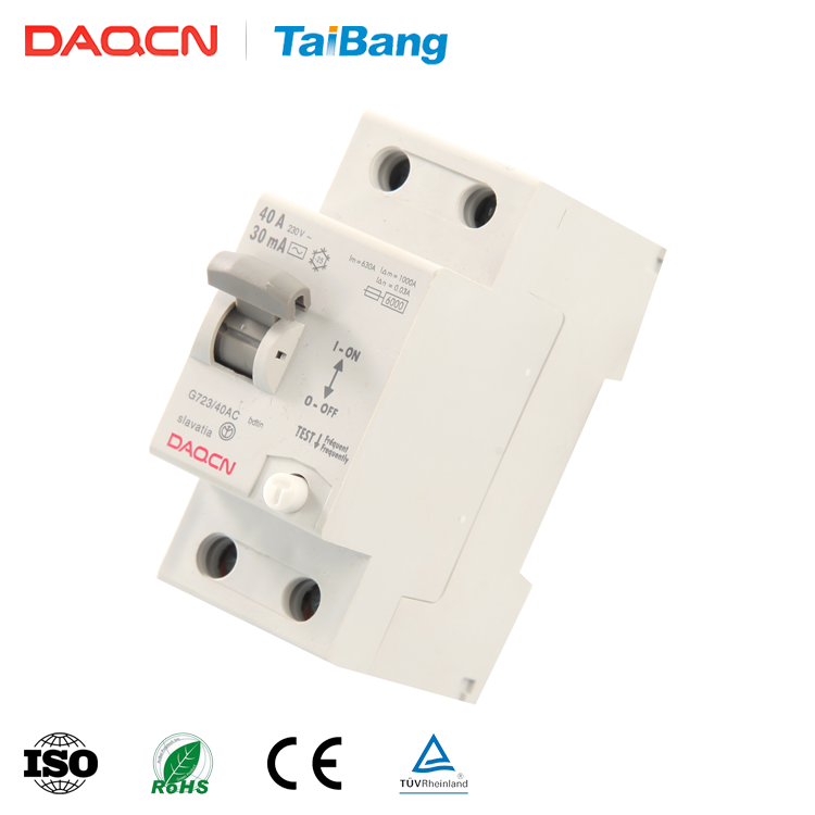 DAQCN Good Price 40A 30Ma 2Pole Electromagnetic Earth Leakage Circuit Breaker