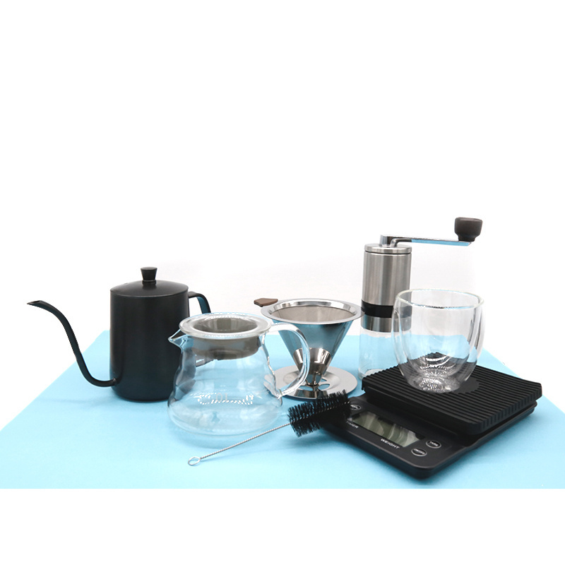 Hot Sale Reusable new design drip coffee set pour over coffee maker Grinder maker gift coffee filter set