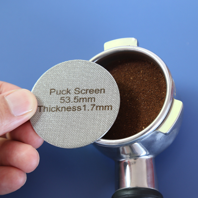 51mm 56mm 58mm 58.5mm Espresso Coffee Portafilter Puck Screen 316L Stainless Steel Sintered Mesh Filter Disc 1.7 mm Thickness