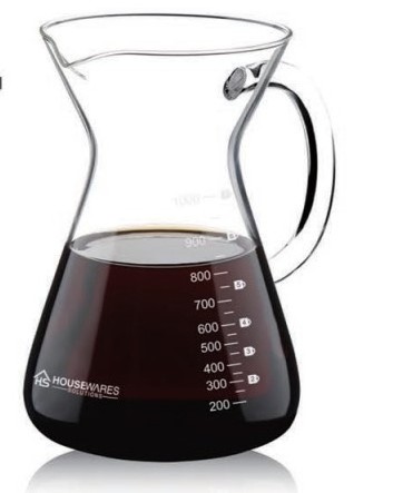 Custom Glassware Pour Over Coffee Pot Manufacturer Wholesale Hand Made High Borosilicate  Glass Coffee Carafe