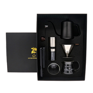 Hot Sale Reusable new design drip coffee set pour over coffee maker Grinder maker gift coffee filter set