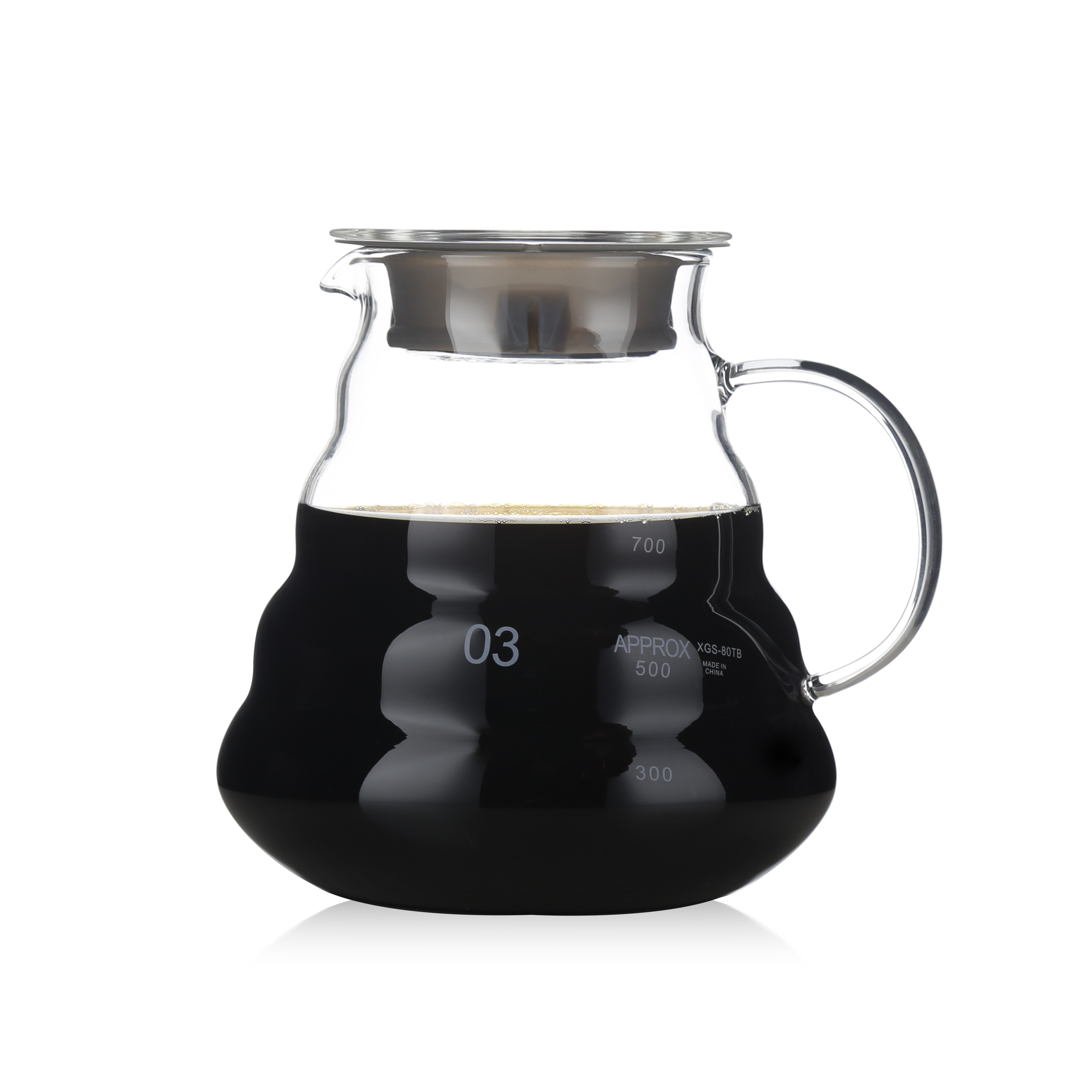 600ml Clear Glass Range Coffee Server pot pour over borosilicate glass coffee maker set