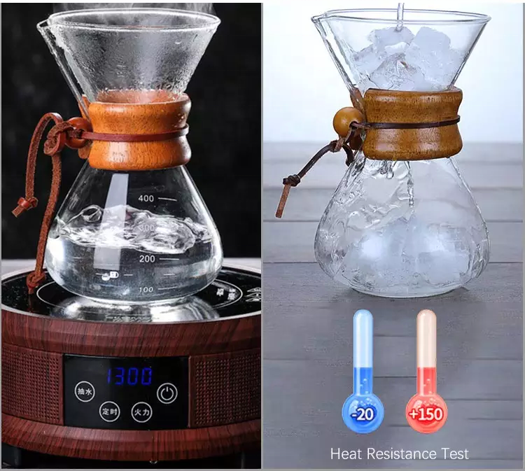 clear glass Coffee Dripper server Brewer Pot Coffee drip set borosilicate glass pour over coffee maker set